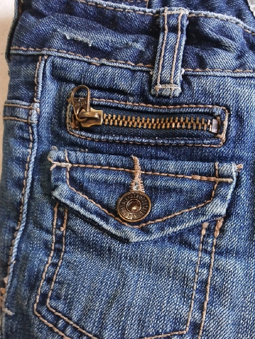 VTG Aeropostale Girl's Denim Dark Blue Skinny Flare Jeans with Zip PocketAccents - Picture 8 of 13